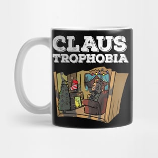 Claustrophobia Santa Claus Pun Funny Christmas Horror Gift Mug